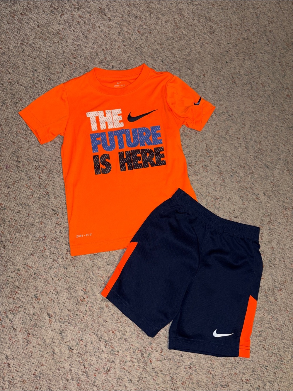 Nike Orange Short Sleeve 'The Future Is Here' Graphic Tee